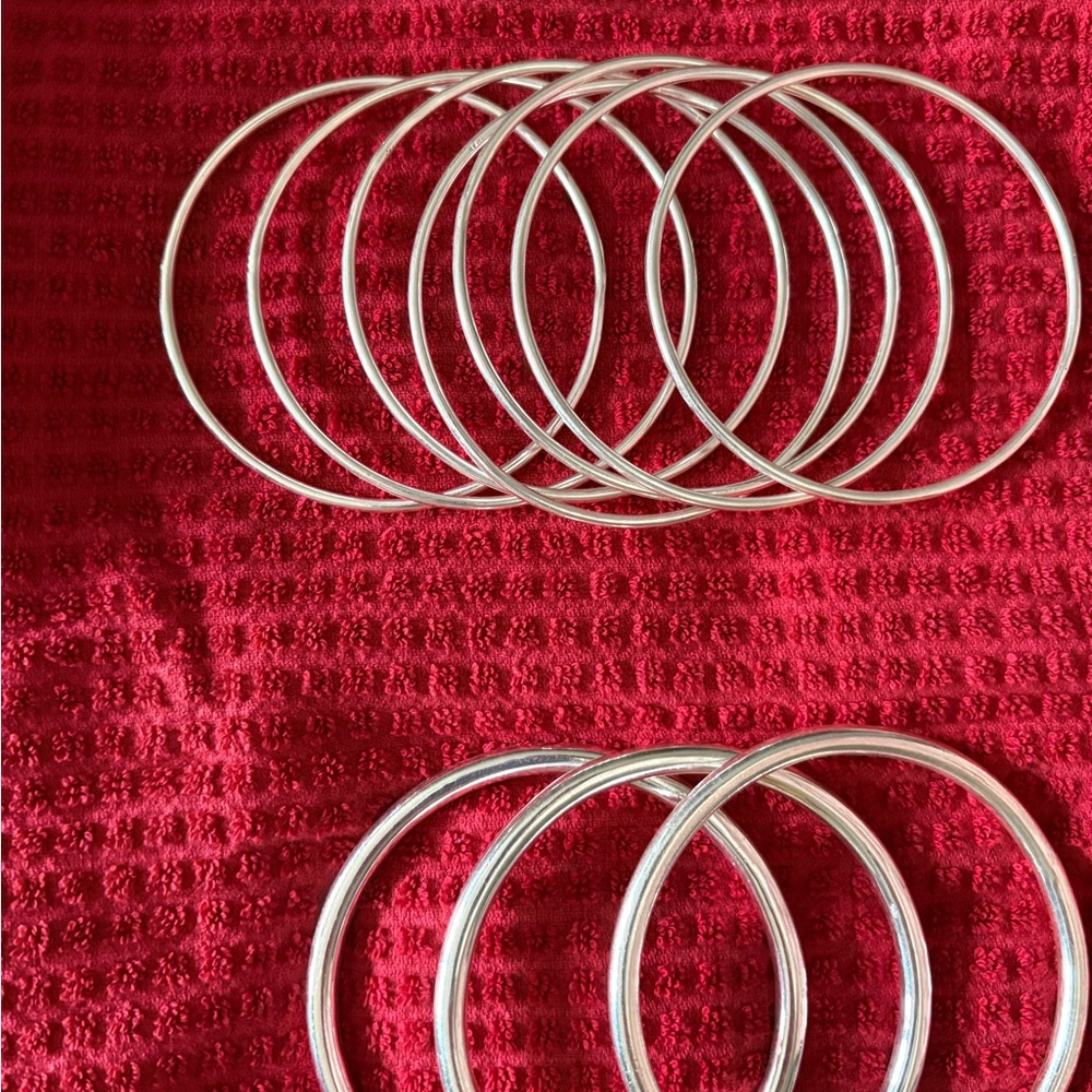 Elegant Silver Bangle Set